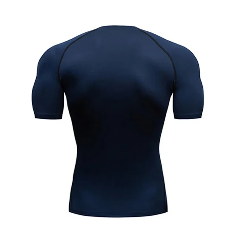 Men's Bodybuilding Sports Tight T-shirt Summer Compression O-Neck T Shirt Gym Fitness Quick Dry Running Tshirt Male Workout Tops
