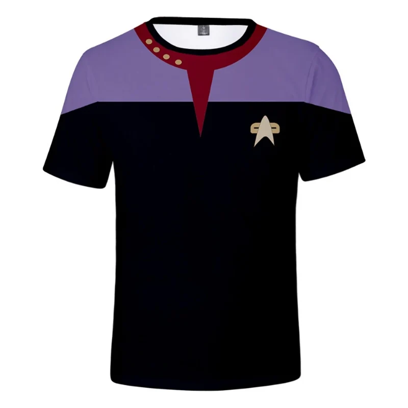 Summer fashion and creative interstellar fans 3D printing simple and personalized casual short sleeves