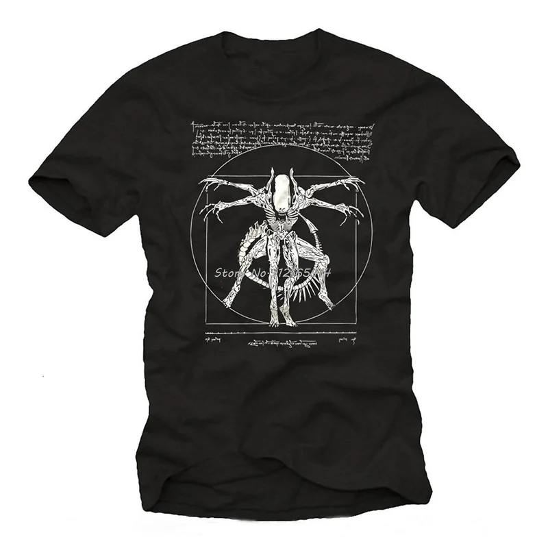 2019 Brand Tshirt Homme Tees Cool Stuff For Teenagers Da Vinci Alien T Shirt Gamer Gifts For Men Streetwear
