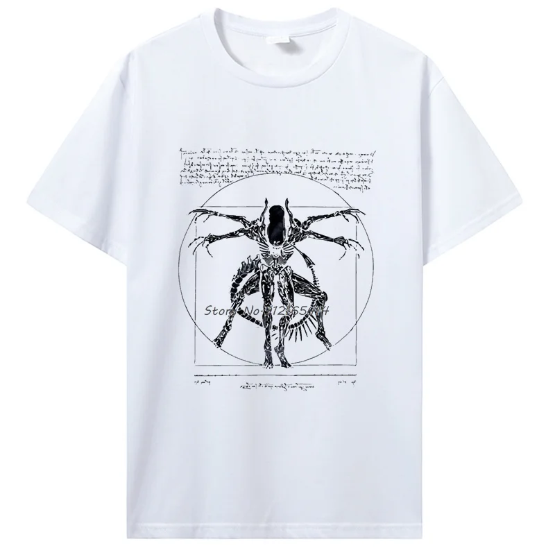 2019 Brand Tshirt Homme Tees Cool Stuff For Teenagers Da Vinci Alien T Shirt Gamer Gifts For Men Streetwear