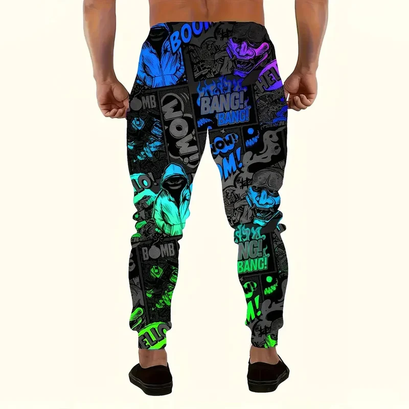 Men Loose Casual Pocket Drawstring Sweatpants Winter New Thick Warm Pants Fashion Letter Printed Sweatpants Men Tracksuit Pants