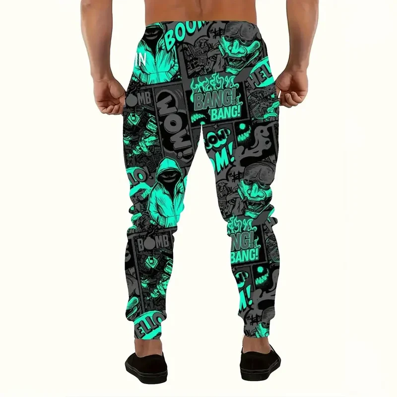 Men Loose Casual Pocket Drawstring Sweatpants Winter New Thick Warm Pants Fashion Letter Printed Sweatpants Men Tracksuit Pants