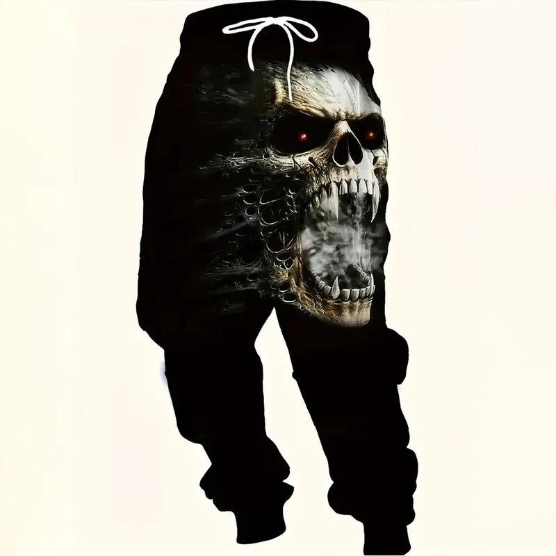Men Loose Casual Pocket Drawstring Sweatpants Winter New Thick Warm Pants Fashion Letter Printed Sweatpants Men Tracksuit Pants