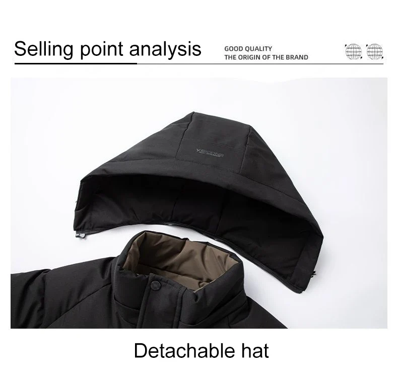 Graphene Warm Windproof Jacket Men 2024 Winter New Fashion Comfortable Thickened Outdoor Hooded Overcoat Male Casual Clothes