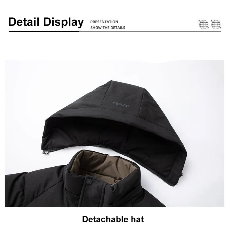 Graphene Warm Windproof Jacket Men 2024 Winter New Fashion Comfortable Thickened Outdoor Hooded Overcoat Male Casual Clothes