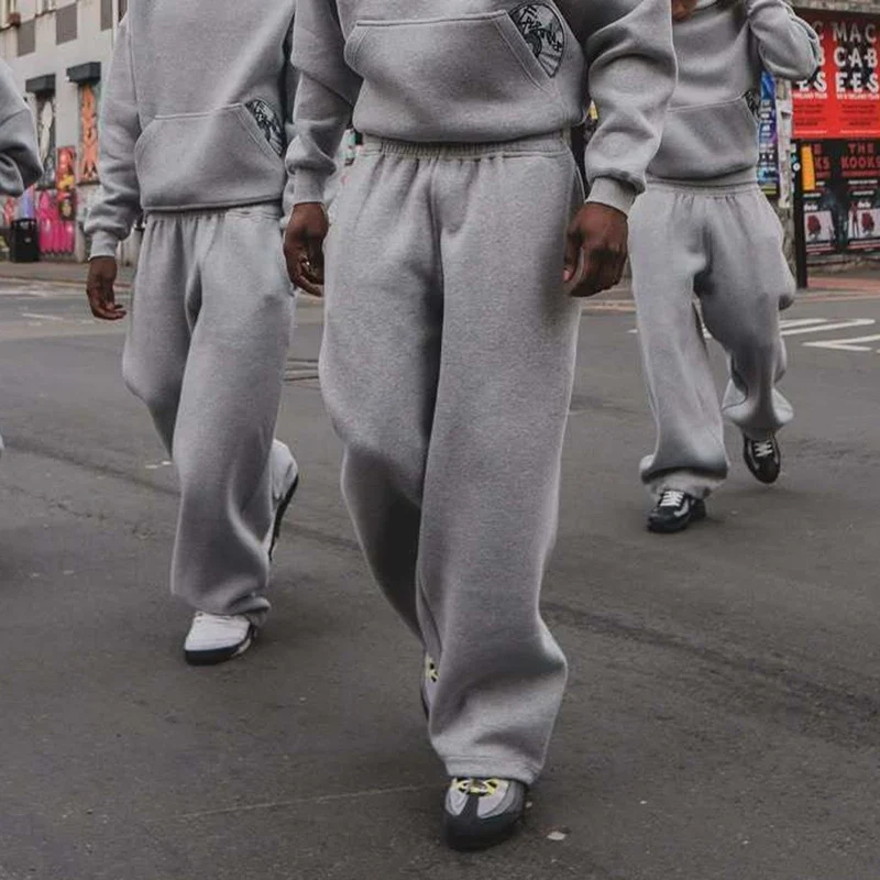 Fashionable Street Style Embroidered Sweatpants Autumn Winter Casual Pants Versatile Personality Couple's Pan