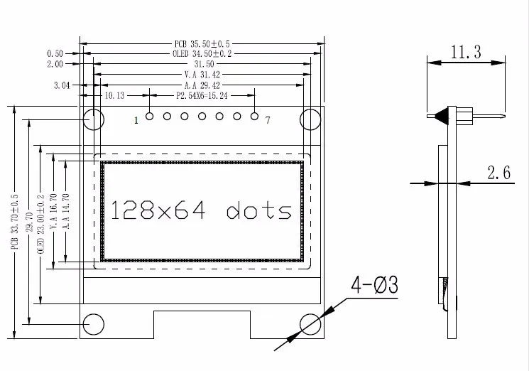 1.3" OLED Module 1.3 inch LCD LED 12864 Display Screen White/Blue 128X64 SPI/IIC I2C SSD1306 SH1106 4Pin 7Pin 128*64 Bare Board