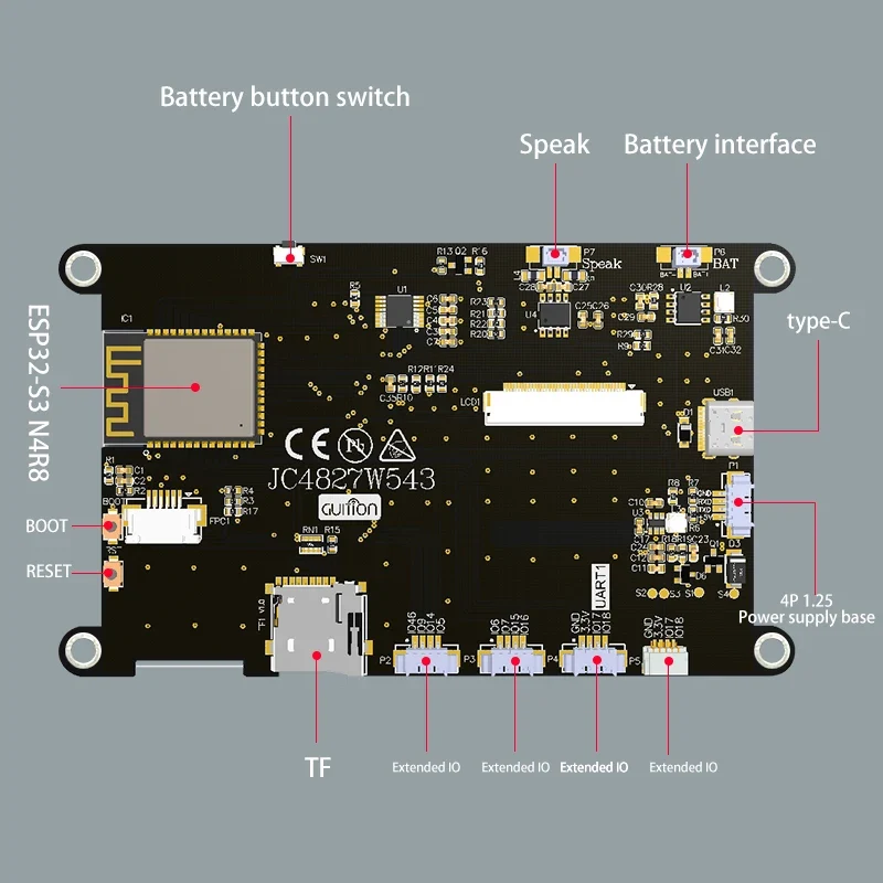 Guition ESP32-S3 8M PSRAM 4M FLASH 4.3-inch IPS 480*272 LCD display module with WIFI and Bluetooth