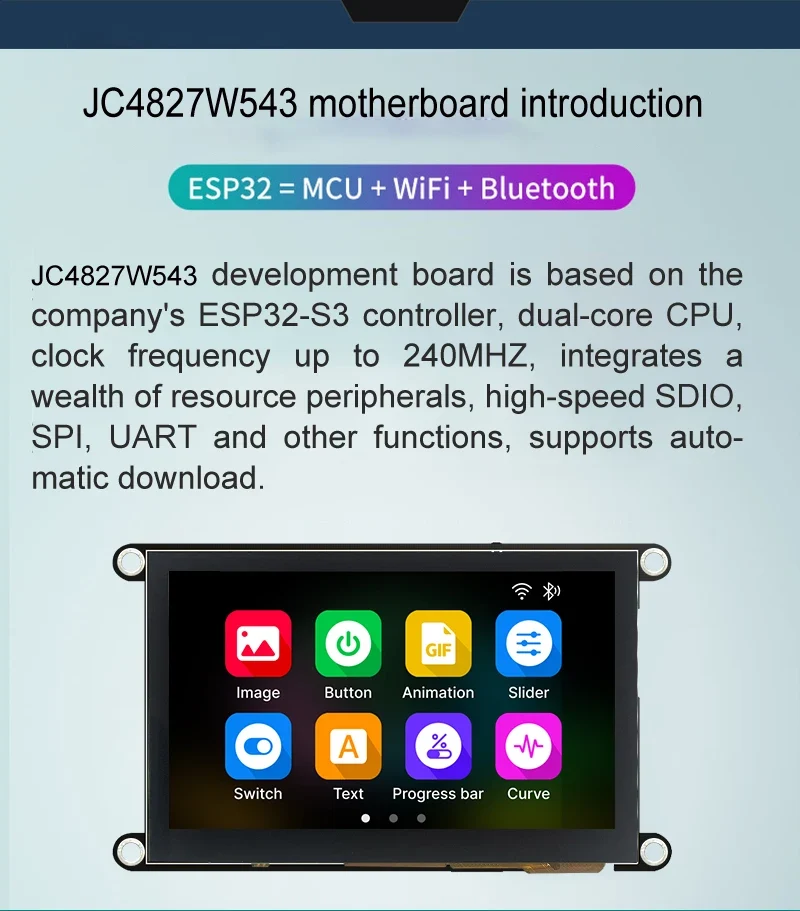 Guition ESP32-S3 8M PSRAM 4M FLASH 4.3-inch IPS 480*272 LCD display module with WIFI and Bluetooth
