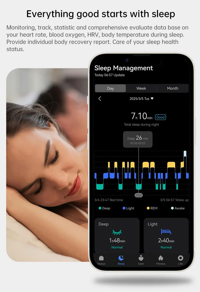 2026 Health Monitoring Smart Ring, Continuous Heart Rate Blood Oxygen Sleep Tracker, Silent Vibration Notification Smart Ring