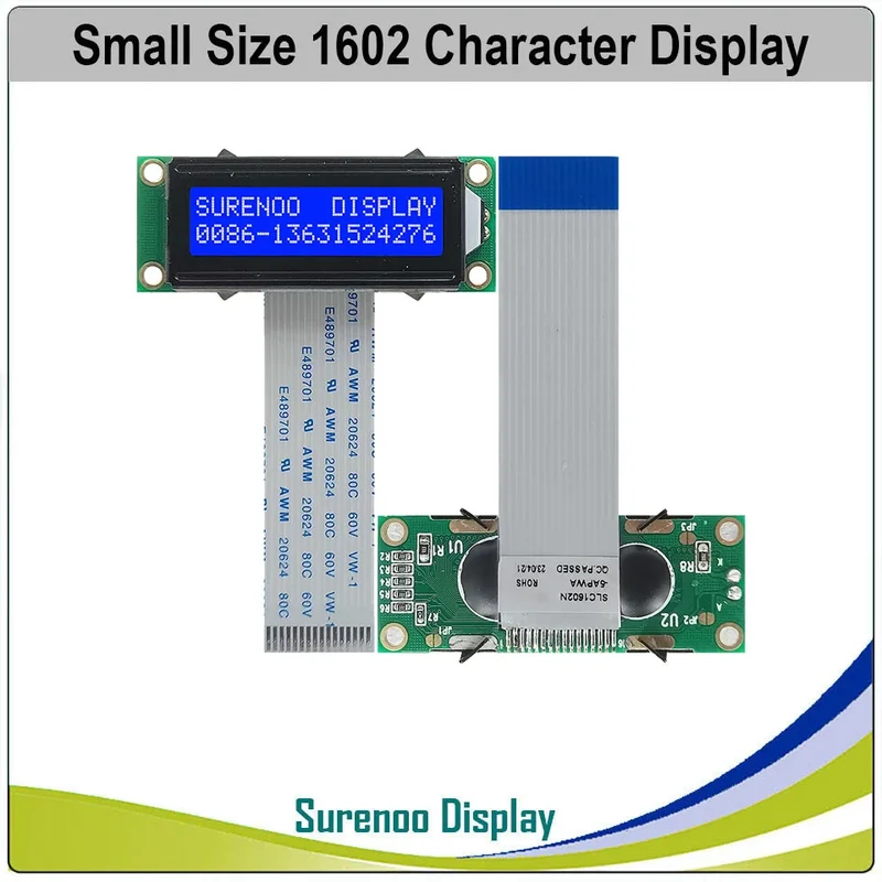 Surenoo 162 16X2 1602 Smaller Character LCD Module Display Screen LCM STN Yellow Green Blue Negative White Yellow LED Backlight