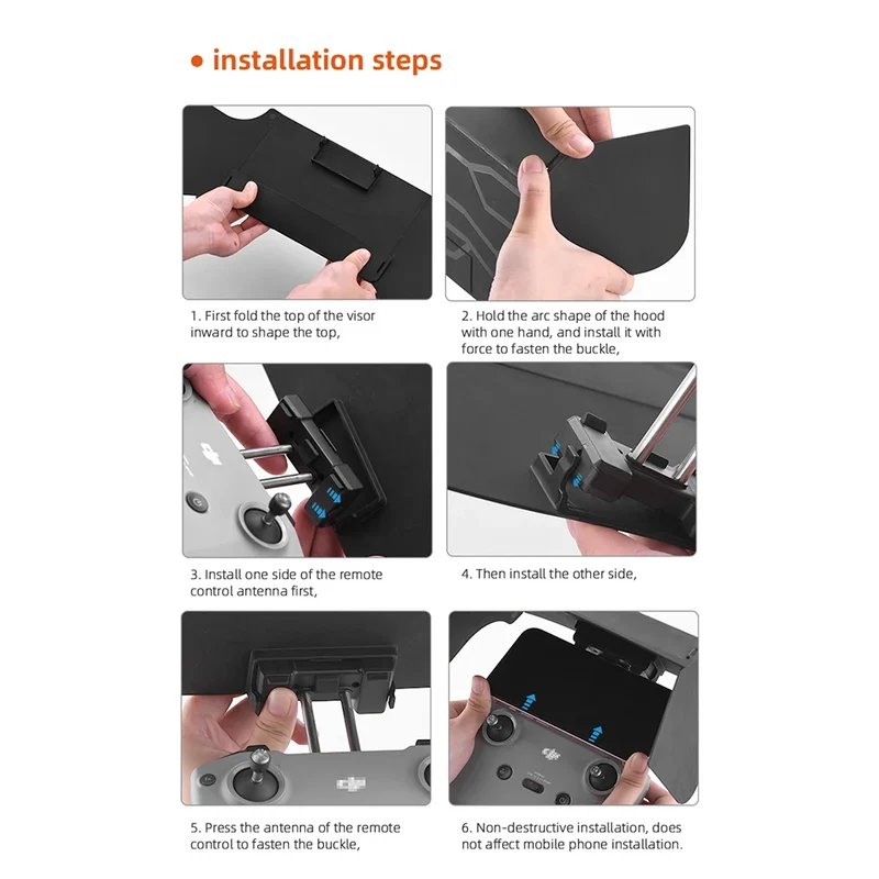 For DJI Mavic 3/Mini 2/Air 2/Air 2S/Mini 3 Pro RC-N1 Remote Controller Hood Sun Shade Mobile Phone Monitor Light Cover Drone