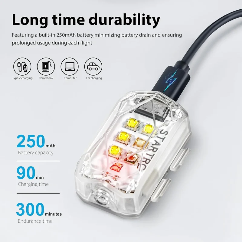 STARTRC Drone Strobe Light Anti Collision Light Rechargable Flash Led Lamplight for DJI Neo and All RC Drones Accessory 2pc