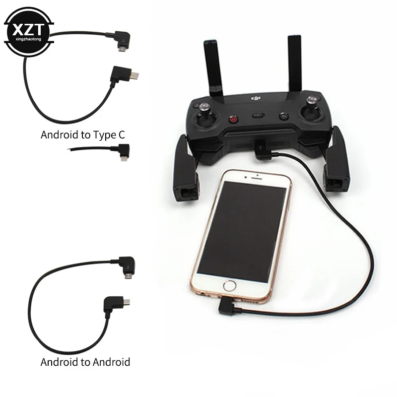 Data Cable For DJI Spark MAVIC 2 Pro Air Control Drone Android Micro USB To Type C USB C Adapter Cable For smart mobile phone