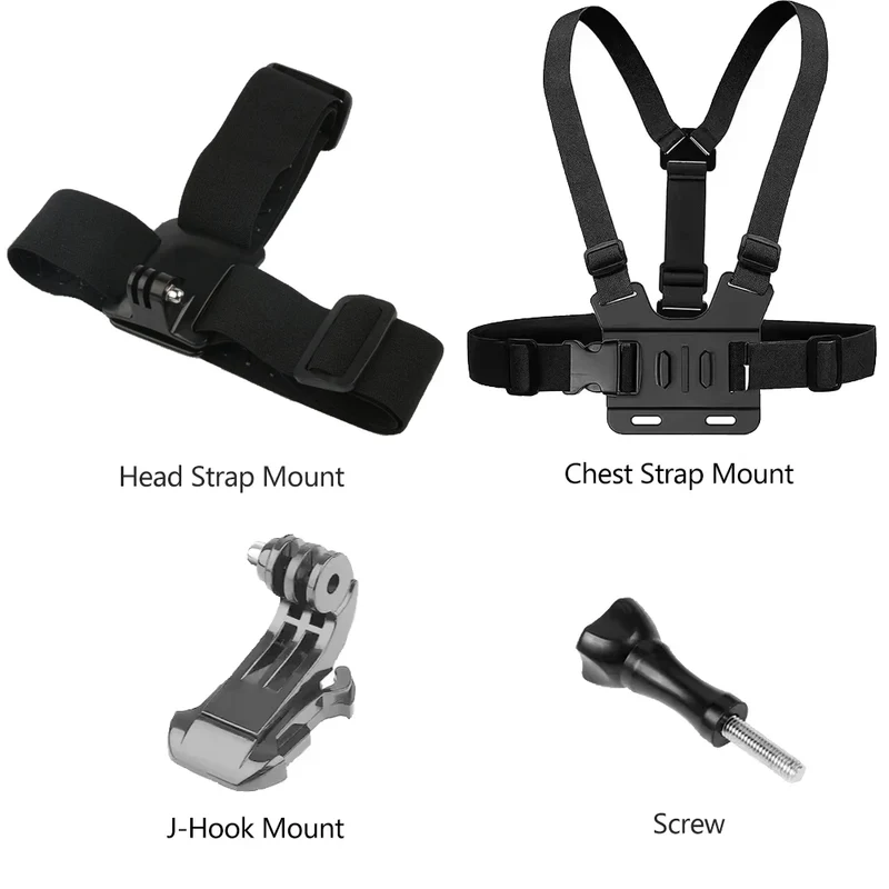 Action Camera Accessories Kit Head Strap Chest Strap Mount Adjustable Holder for GoPro Phone DJI Osmo SJCAM AKASO insta360