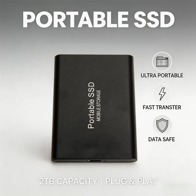Highly cost-effective external hard drive, durable, efficient, and portable, with 256TB high-speed USB 3.1 Type C