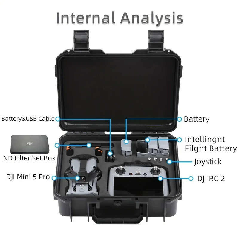 Suitable for DJI 5 Pro Storage Case, 5 Pro Explosion-Proof Case, Portable Hard-Shell Large Capacity Case