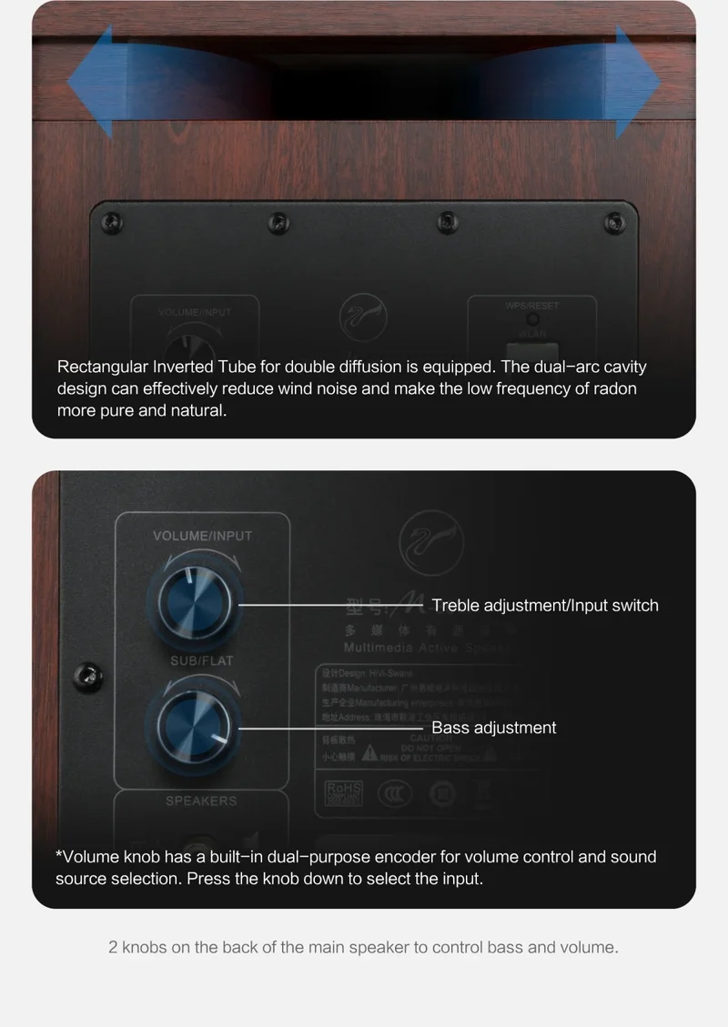 Hivi M-80W Wireless WiFi & Bt Digital Soundbar, 2.1 Active Multimedia Speaker System for TV & Home Theater