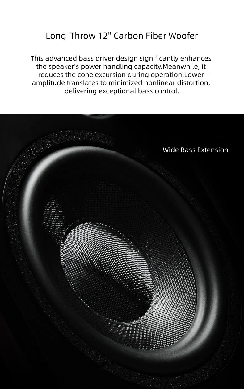 BN-186 3-Way Hi-Fi Floor Standing Speakers, 12-Inch Passive Tower Audiophile System for Home Audio