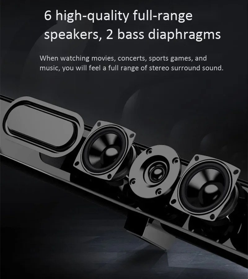 TV Echo Wall Bluetooth Speaker Separate Integrated 6 Horn Desktop Subwoofer 3.5 MM Audio Interface Stereo Sound Home Speakers