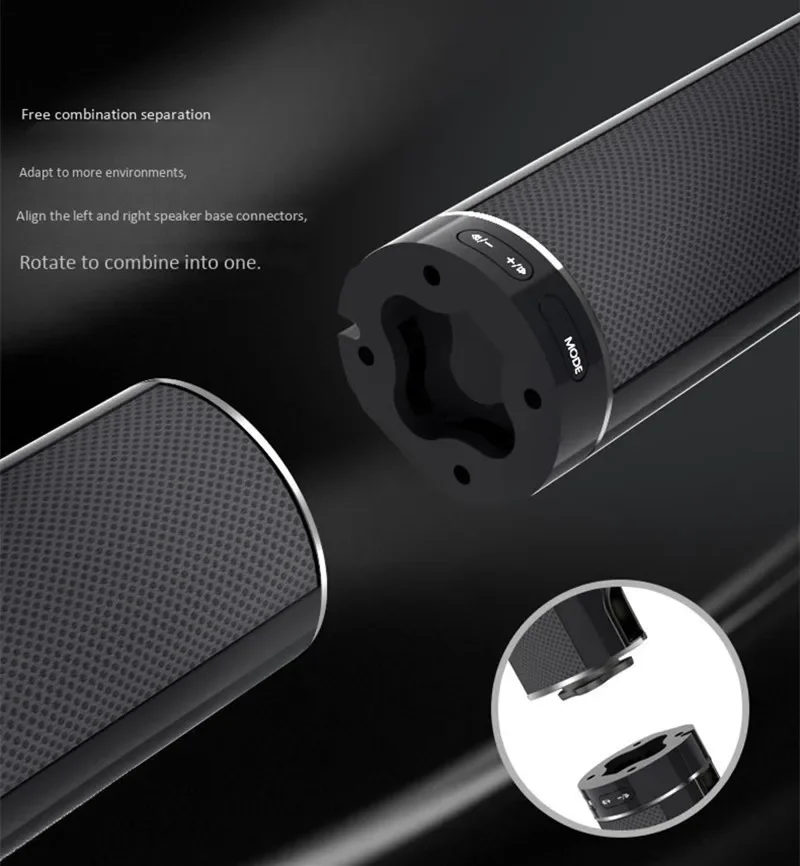 TV Echo Wall Bluetooth Speaker Separate Integrated 6 Horn Desktop Subwoofer 3.5 MM Audio Interface Stereo Sound Home Speakers