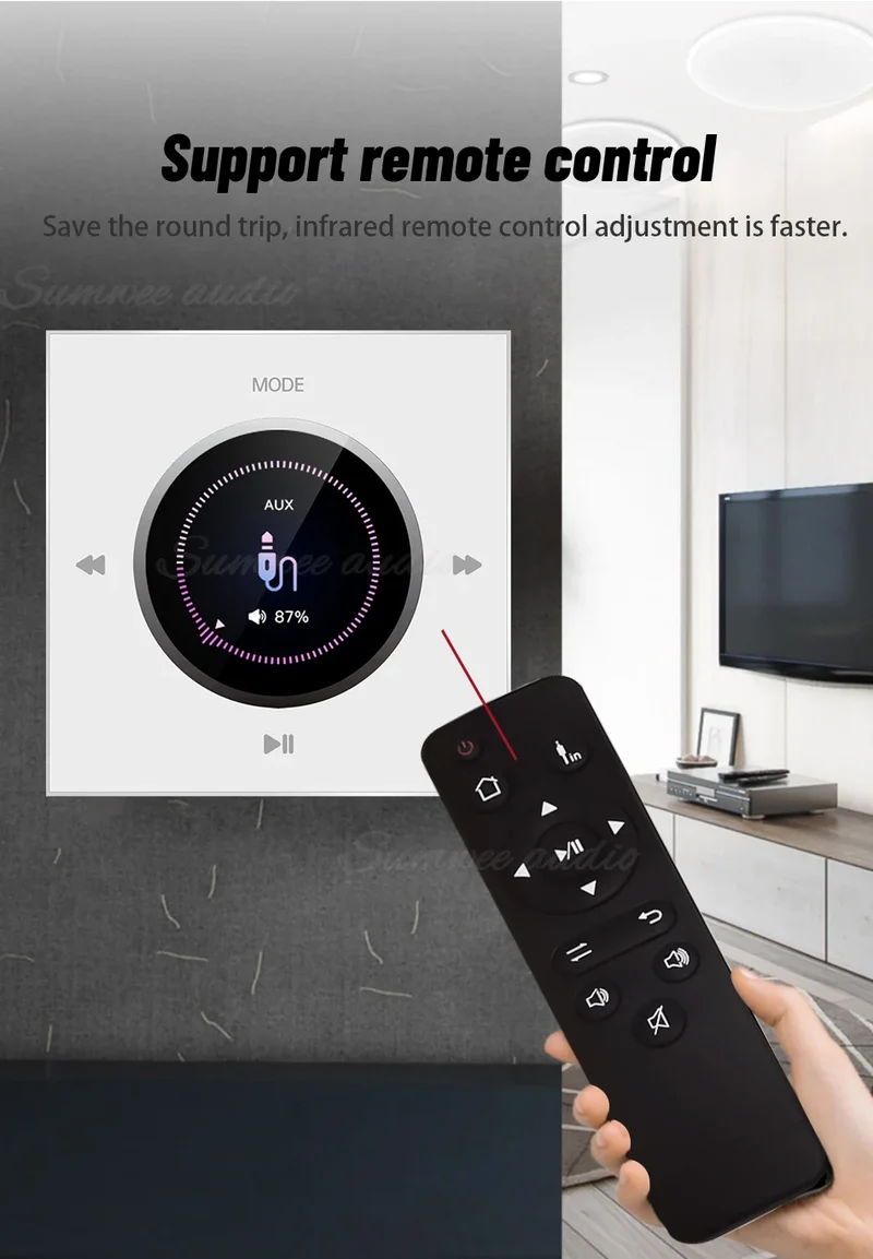86 Background Music system Bluetooth-compatible HiFi Home Theater Stereo Sound Mini Wall Amplifier Panel M3 Ceiling Speaker sets