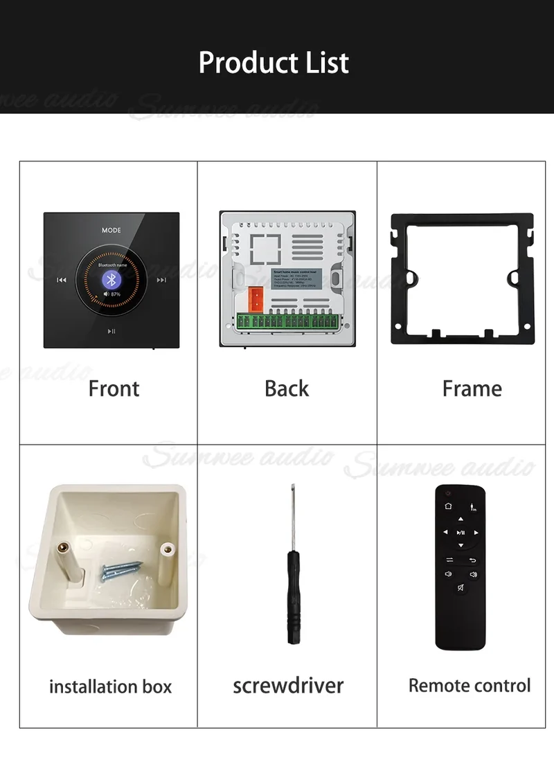 86 Background Music system Bluetooth-compatible HiFi Home Theater Stereo Sound Mini Wall Amplifier Panel M3 Ceiling Speaker sets