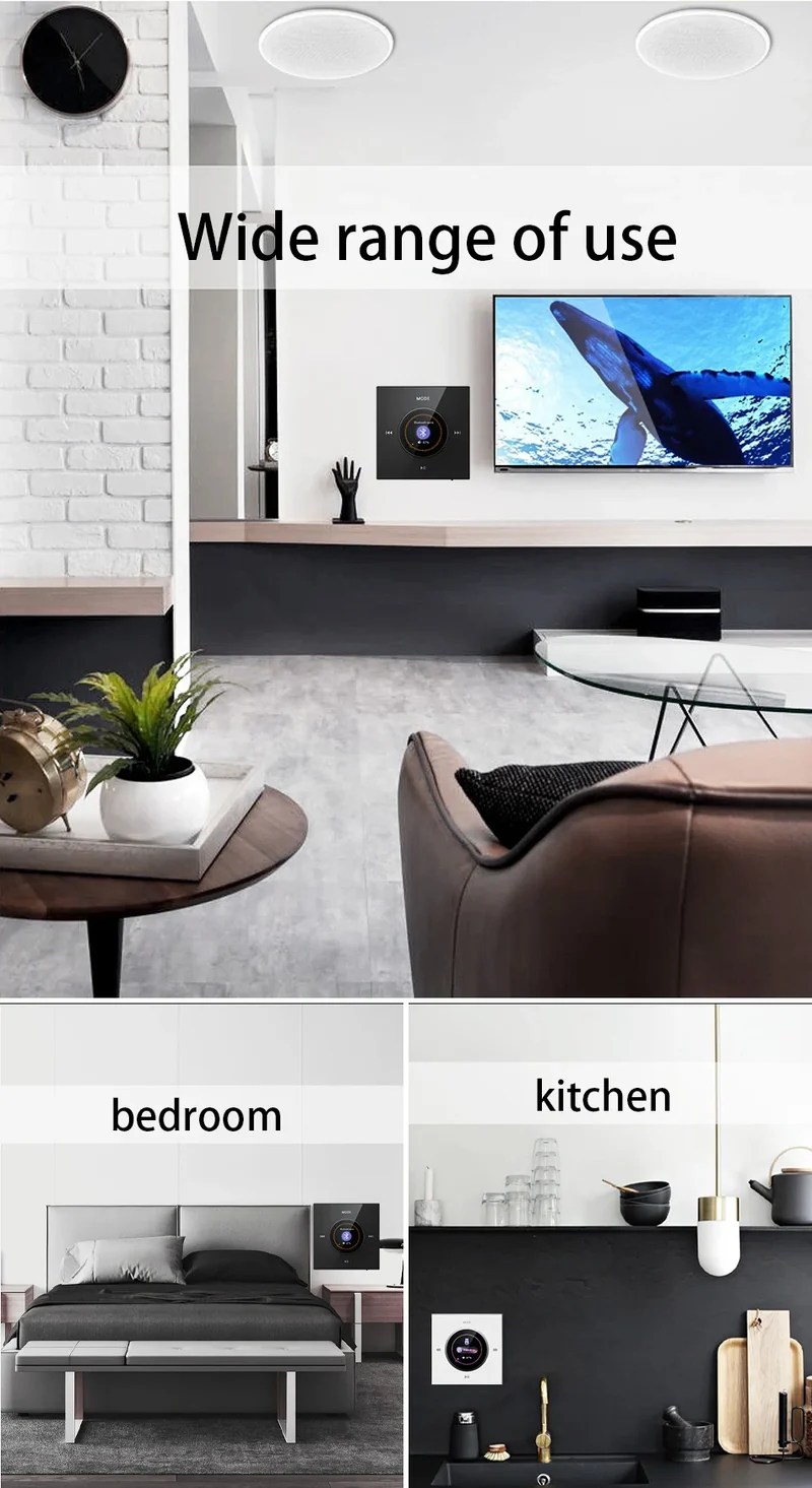 86 Background Music system Bluetooth-compatible HiFi Home Theater Stereo Sound Mini Wall Amplifier Panel M3 Ceiling Speaker sets