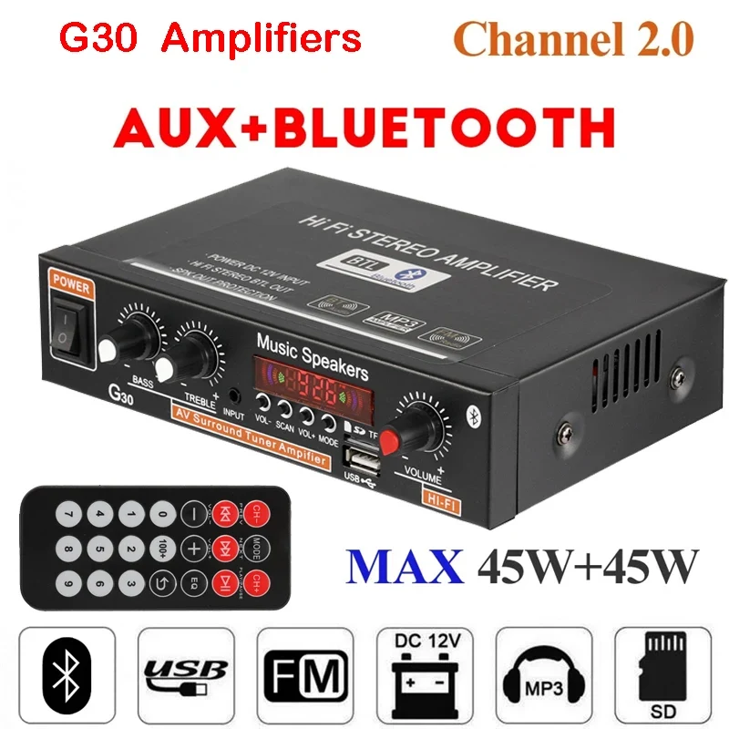 G919H 1000W Home Power Amplifiers Audio Bluetooth Amplificador Subwoofer Speakers Theater Audio Sound System FM USB 110V/220V