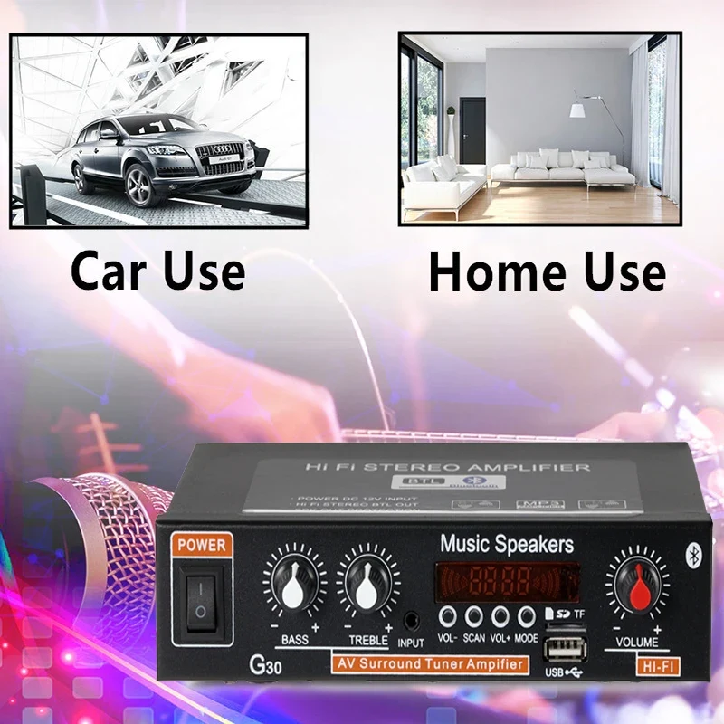 G919H 1000W Home Power Amplifiers Audio Bluetooth Amplificador Subwoofer Speakers Theater Audio Sound System FM USB 110V/220V