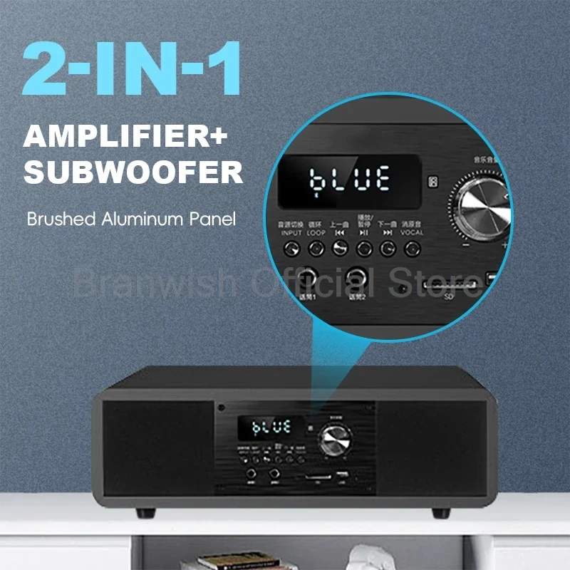 5.1 Channel Home Theater System 200W Peak Power Subwoofer Bluetooth 5.0 Wireless Microphone Wall Mount Speakers For Home KTV