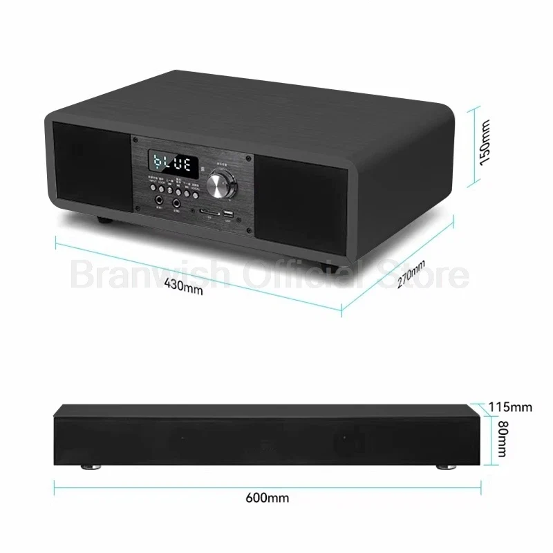 5.1 Channel Home Theater System 200W Peak Power Subwoofer Bluetooth 5.0 Wireless Microphone Wall Mount Speakers For Home KTV