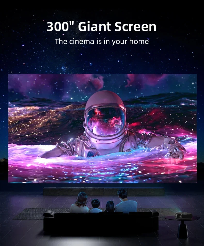 Official Google TV 4K Smart Projector Netflix Certified Native 1080P Dolby Audio WiFi6 Auto Focus HDR Home Theater HDMI BT5.4
