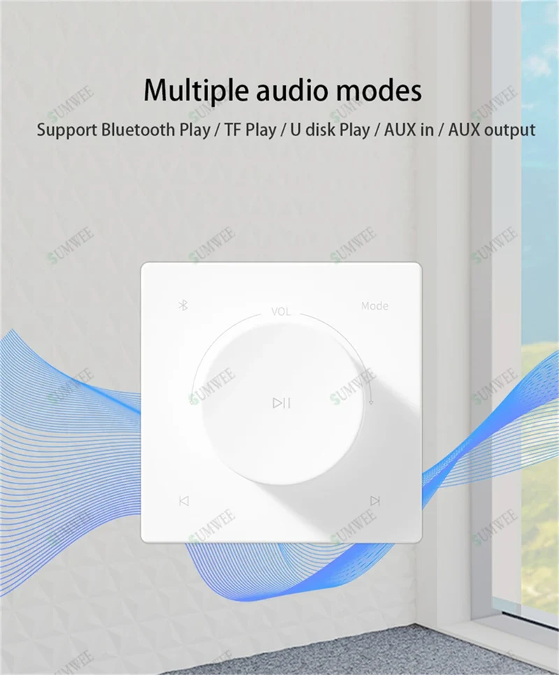 Mini Wall Amplifier Panel Bluetooth-compatible HiFi Home Theater Stereo Sound Audio TF USB Music control system ceiling speakers