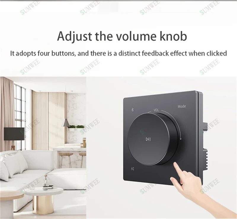 Mini Wall Amplifier Panel Bluetooth-compatible HiFi Home Theater Stereo Sound Audio TF USB Music control system ceiling speakers
