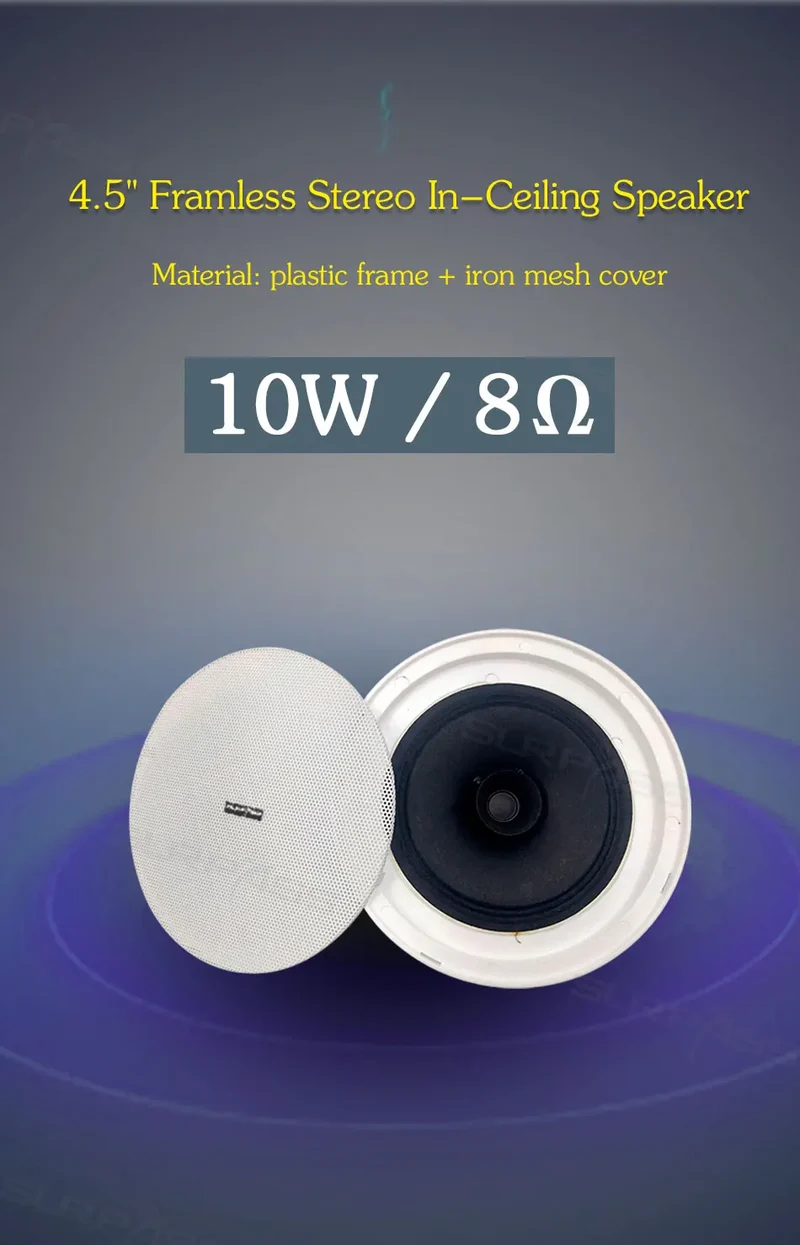 Bluetooth Wall Amplifier Smart Home Audio Mini Touch Screen 4*20W Stereo Sound Music PA System Loudspeaker Ceiling Speaker suit