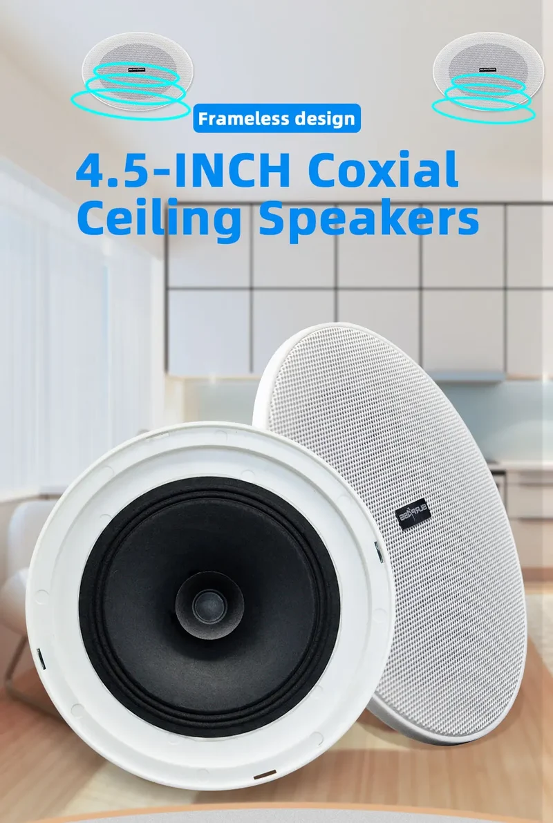 Bluetooth Wall Amplifier Smart Home Audio Mini Touch Screen 4*20W Stereo Sound Music PA System Loudspeaker Ceiling Speaker suit