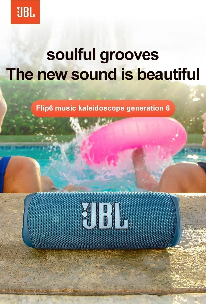 JBL FLIP 6 Wireless Bluetooth Speaker Portable IPX7 FLIP6 Waterproof Outdoor Stereo Bass Music Track Speaker Independent Tweeter