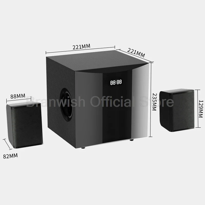 2.1 Sound Box Amplifier 31W High Power Bluetooth Speaker 4 Inch Subwoofer Home Theater Home Cinema 360°Sound System PC Audio Set