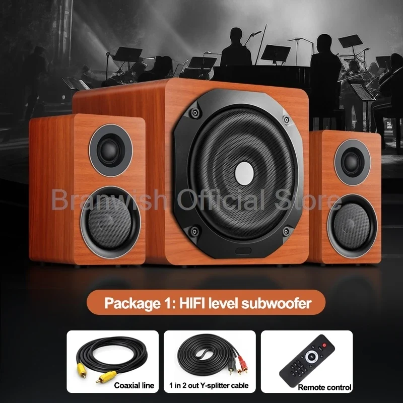 6.5 inch 180W Speaker with 2Pcs Satellite Speakers 5.0 Bluetooth HIFI Sound Box Support RCA USB TF For Home Theater Karaoke 1Pc