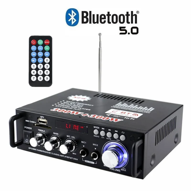 Home Amplifiers Audio 600w Bluetooth-compatible Subwoofer Theater Sound System Amplifier Mini Amplifier Professional RC Control