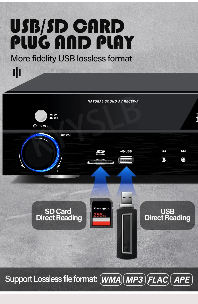 KYYSLB 900W 5.1 Bluetooth Sound Amplifier for Speakers Audio HIFI Karaoke Fever Digital Home Theater System Amplifiers