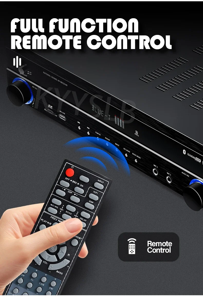 KYYSLB 900W 5.1 Bluetooth Sound Amplifier for Speakers Audio HIFI Karaoke Fever Digital Home Theater System Amplifiers