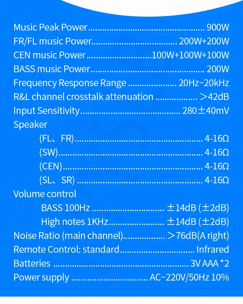 KYYSLB 900W 5.1 Bluetooth Sound Amplifier for Speakers Audio HIFI Karaoke Fever Digital Home Theater System Amplifiers