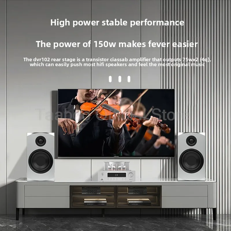 Home Theater Set 5.0 Bluetooth Amplifier 75Wx2 Tube Amp with Aluminum Case 6.5inch Speakers 120W Loudspeakers For Home Studio DJ