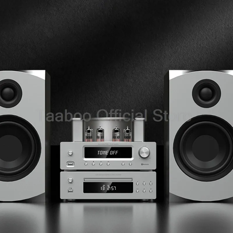 Home Theater Set 5.0 Bluetooth Amplifier 75Wx2 Tube Amp with Aluminum Case 6.5inch Speakers 120W Loudspeakers For Home Studio DJ