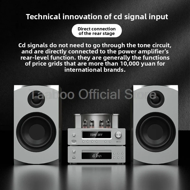 Home Theater Set 5.0 Bluetooth Amplifier 75Wx2 Tube Amp with Aluminum Case 6.5inch Speakers 120W Loudspeakers For Home Studio DJ