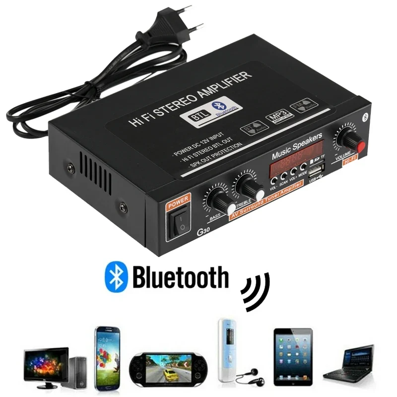 G30 G919H 1000W Home Power Amplifiers Audio Bluetooth Amplificador Subwoofer Speakers Theater Audio Sound System FM USB EU/US