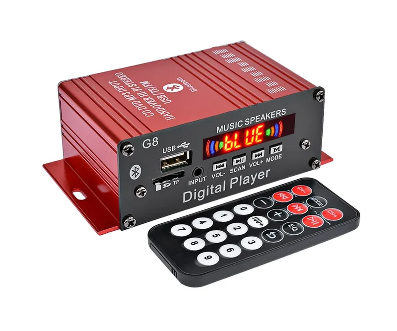 Mini HIFI Stereo Digital Amplifier Channel 2.0 Bluetooth 5.0 FM USB Home Theater Sound System G8 Power Amp Remote Control