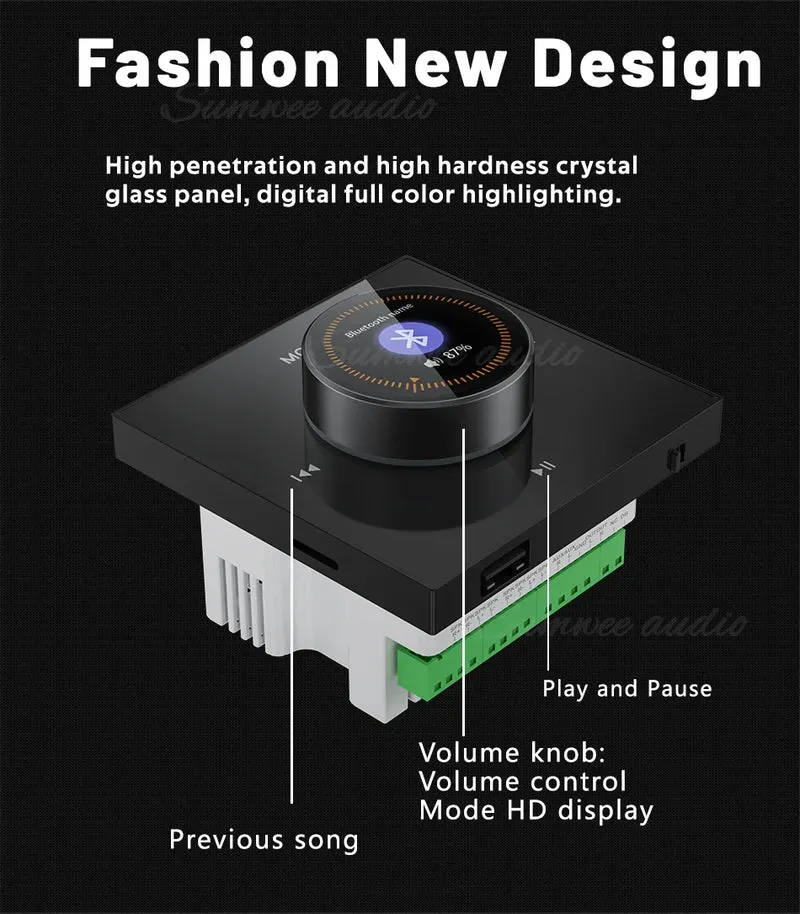86 New item hifi professional smart wall mount stereo Background Music System speaker sets bluetooth mini in wall amplifier